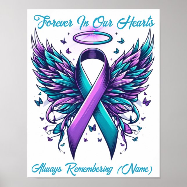 Personalised Loving Memory Suicide Loss Awareness  Poster (Front)