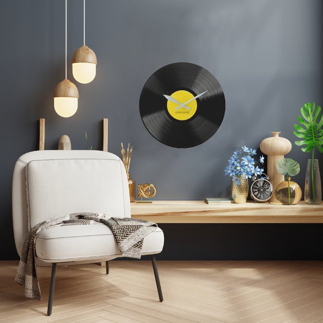 Personalised LP Vinyl Record Wall Clock (Personalized Vinyl Record Design Clock)