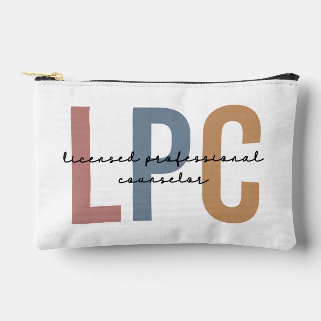 Personalised LPC Licensed Professional Counsellor Accessory Pouch (Front)