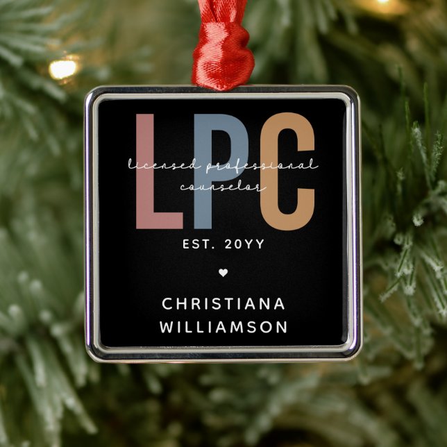 Personalised LPC Licensed Professional Counsellor Metal Ornament (Tree)