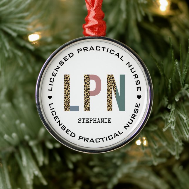 Personalised LPN Licensed Practical Nurse  Metal Ornament (Tree)