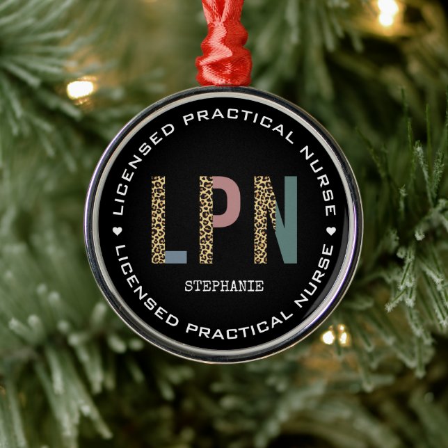 Personalised LPN Licensed Practical Nurse Metal Ornament (Tree)