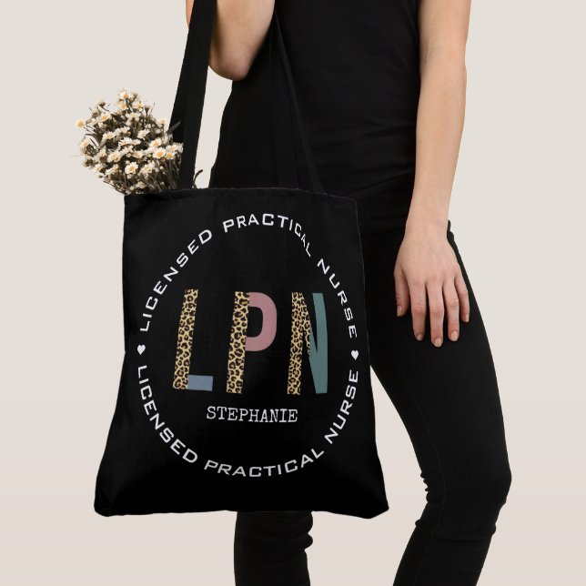 Personalised LPN Licensed Practical Nurse Tote Bag (Close Up)