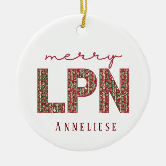Personalised LPN Nurse First Year Keepsake Ceramic Ornament