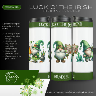 Personalised Luck O' the Irish Thermal Tumbler