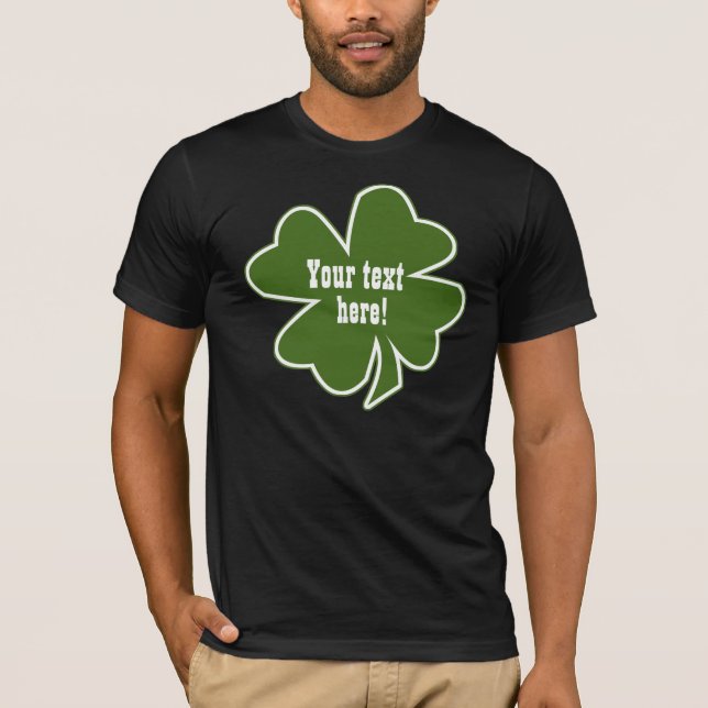 Personalised Lucky 4 Four Leaf Clover T-Shirt (Front)