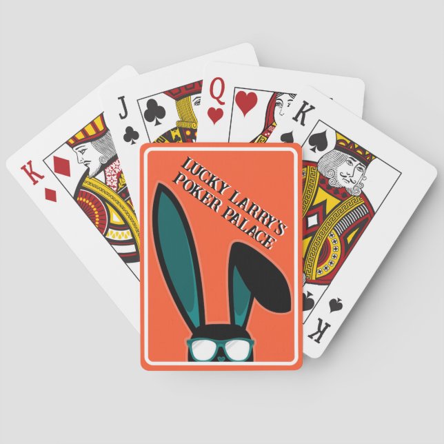 Personalised Lucky Black Rabbit in Sunglasses Playing Cards (Back)