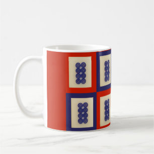 Personalised Lucky Blue Eight Wheel Mahjong Tile Coffee Mug