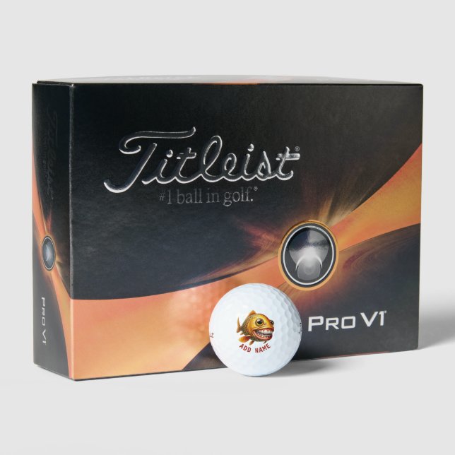 Personalised Lucky Carp Titleist Pro V1 Golf Balls (Packaging)