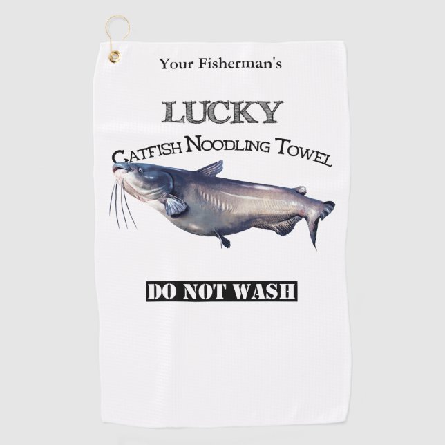Personalised Lucky Catfish Noodling Towel (Front)