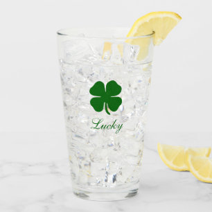 Personalised Lucky Clover Glass