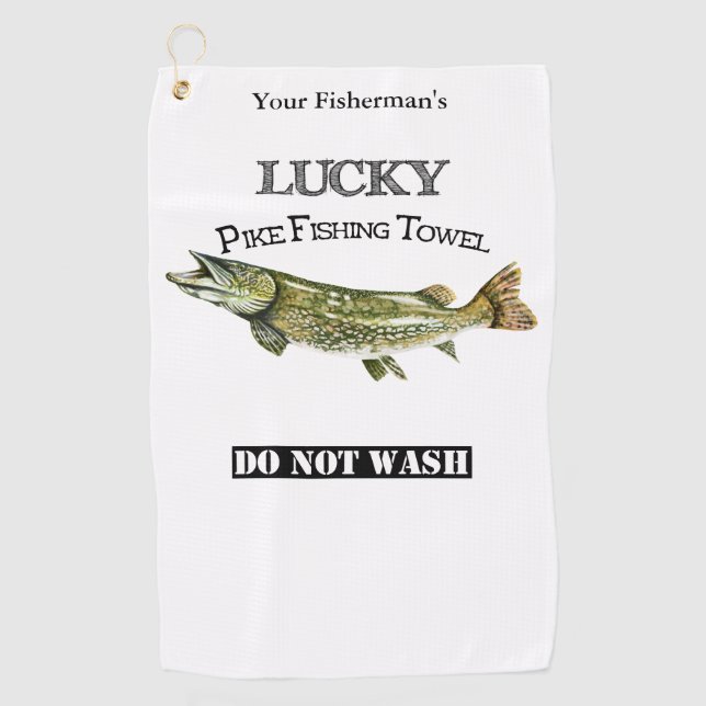 Personalised Lucky Pike Fishing Towel (Front)