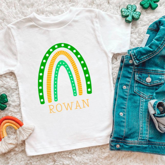 Personalised Lucky Rainbow St. Patrick’s Day Toddler T-Shirt (Creator Uploaded)