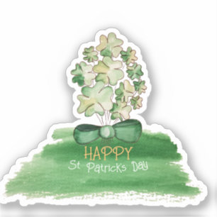 Personalised Lucky Shamrock Clover Watercolor Art