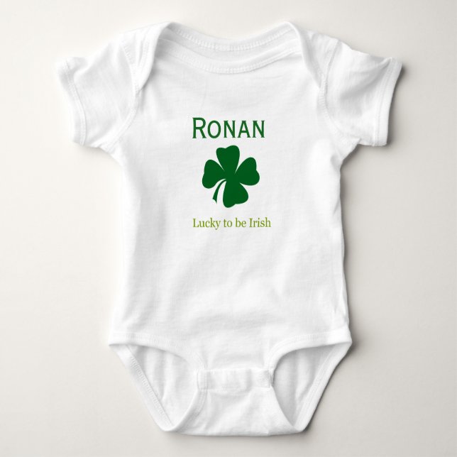 Personalised Lucky to be Irish Baby Body Suit Gift Baby Bodysuit (Front)