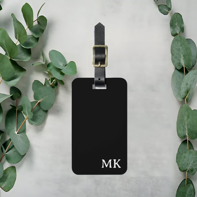 Personalised Luggage Tag,  Bridesmaid Gift Black Tag (Personalised Black Luggage Tag)