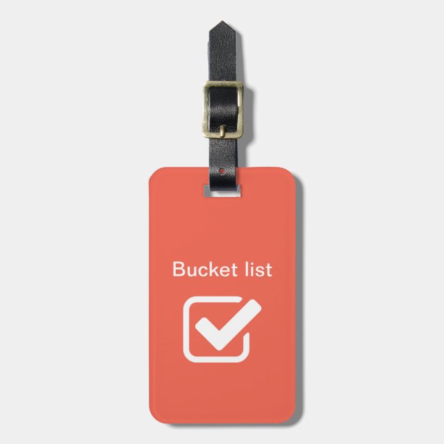 Personalised luggage tag - Bucket list (Front Vertical)