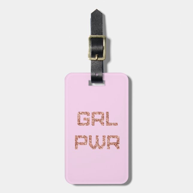 Personalised luggage tag - GRL PWR (Front Vertical)
