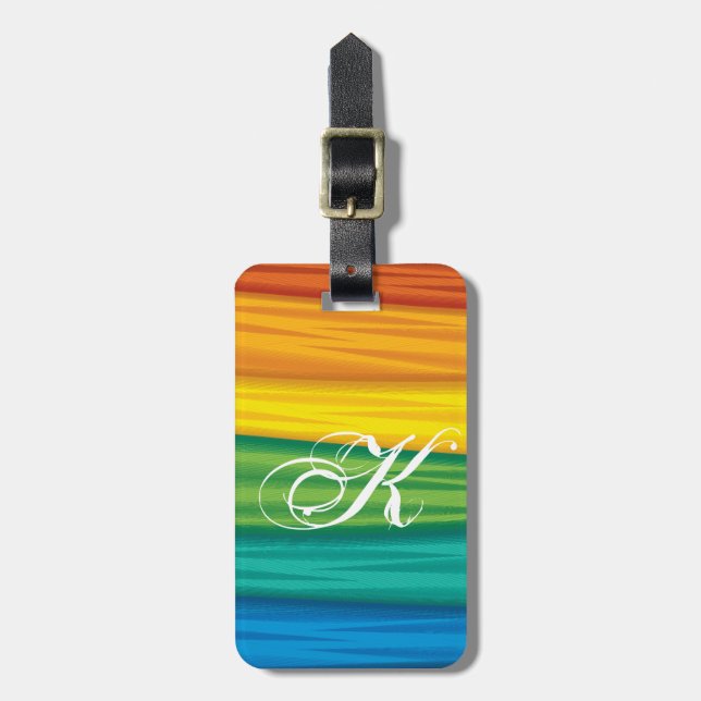 Personalised Luggage Tag lgbtq rainbow flag lesbia (Front Vertical)