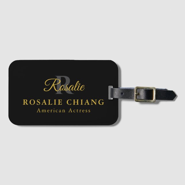 Personalised Luggage Tag – Name, Title & Monogram (Front Horizontal)