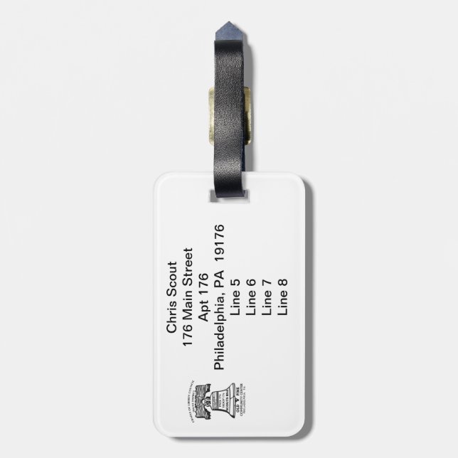 Personalised Luggage Tag Style A - 176 (Back Vertical)