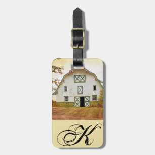 Personalised Luggage Tag Sunset Barn Country Rusti
