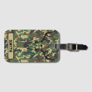 Personalised Luggage Tag Woodlands Camouflage 