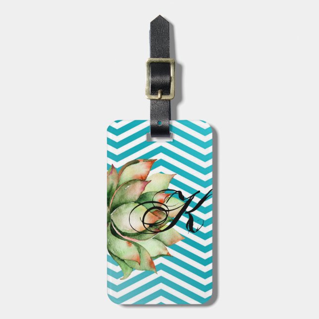 Personalised Luggage TagBoho Cacti Cactus Succulen Luggage Tag (Front Vertical)