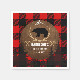 Personalised Lumberjack Boy Birthday Napkin