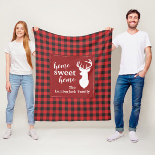 Personalised Lumberjack Plaid Christmas Holiday Fleece Blanket