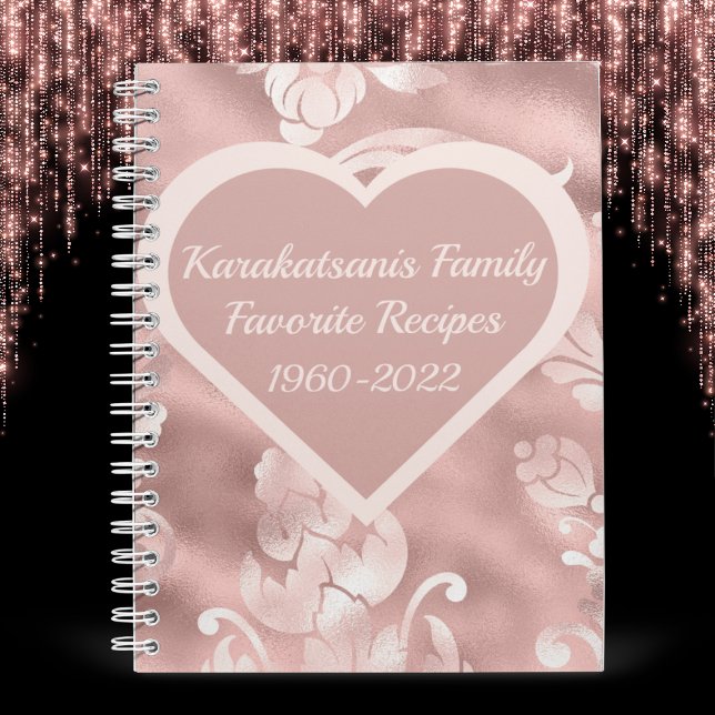 Personalised Lush Blush Pink Keepsake Recipe Book (Creator Uploaded)
