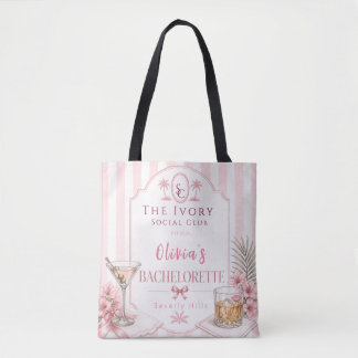 personalised Lux Pink Bachelorette Party bridal Tote Bag
