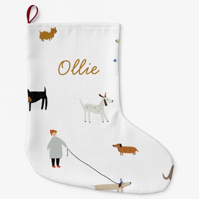 Personalised Luxe Dog Christmas Stocking (Front)