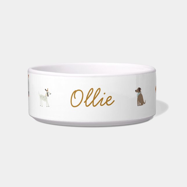 Personalised Luxe Dog Food Water Bowl (Front)