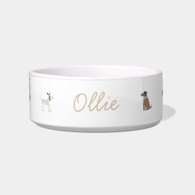 Personalised Luxe Dog Food Water Bowl (Front)