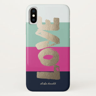 Personalised Luxe Stripes iPhone X Case