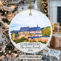 Personalised Luxembourg Ornament, Luxembourg Gift