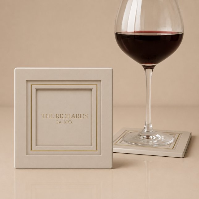 Personalised Luxury Family Glass Coaster (Creator Uploaded)