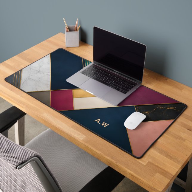 Personalised Luxury Geometric Desk Mat Art Deco  (Office 2)