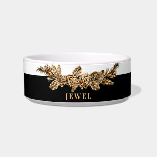 Personalised Luxury Golden Flowers Elegant Classy Bowl