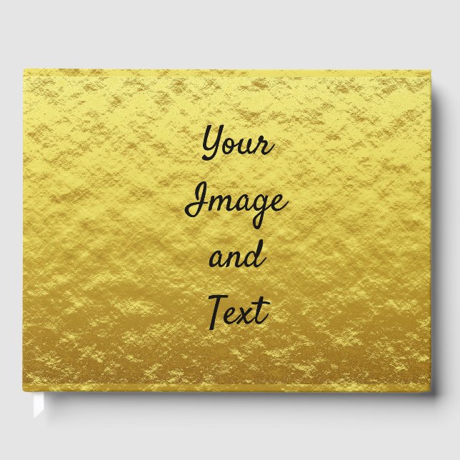 Personalised luxury golden foil guest book (Front)