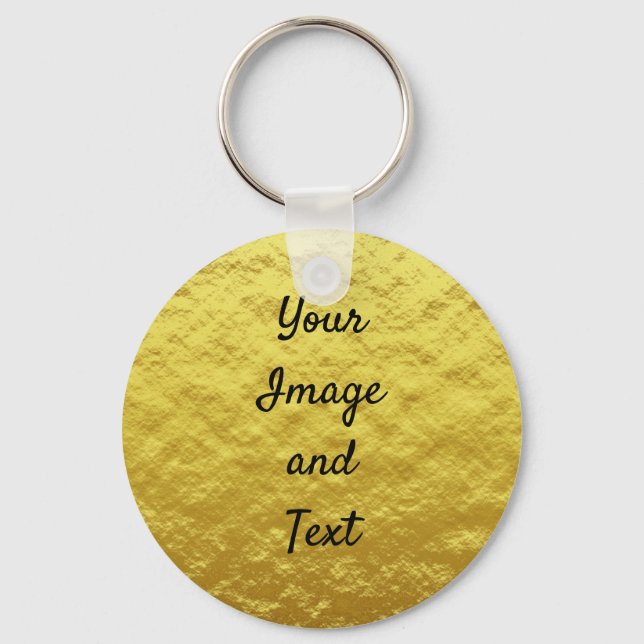 Personalised luxury golden foil key ring (Front)