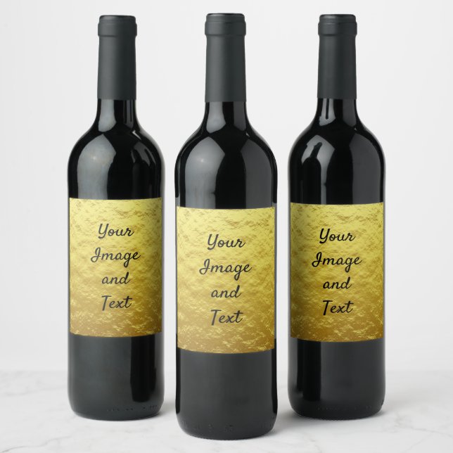 Personalised luxury golden foil wine label (Bottles)