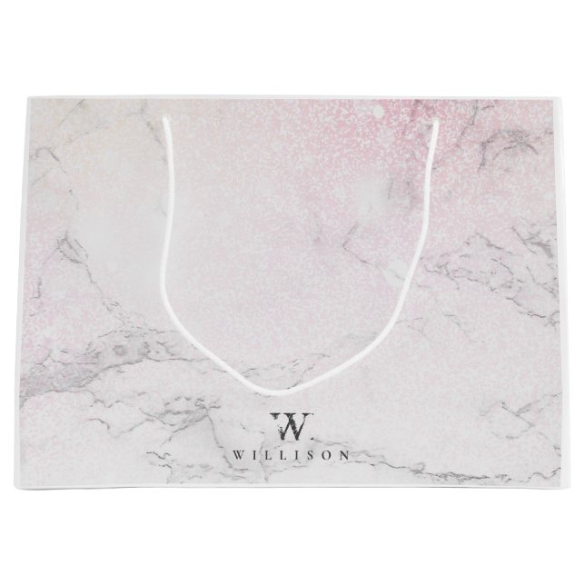 Personalised Luxury Marble Large Gift Bag (Front)