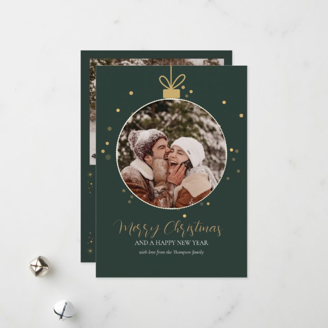 Personalised luxury modern family photo Christmas  Holiday Card (Front/Back In Situ)