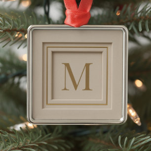 Personalised Luxury Monogram Christmas Metal Ornament