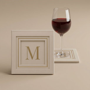 Personalised Luxury Monogram Glass Coaster