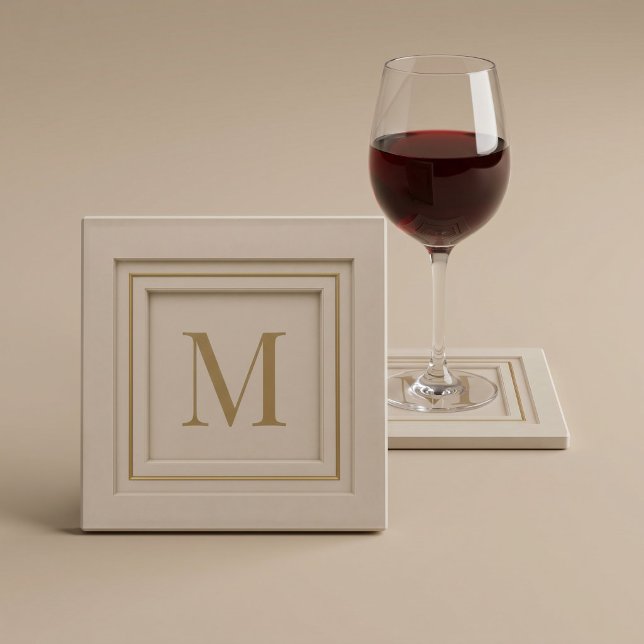 Personalised Luxury Monogram Glass Coaster (Creator Uploaded)
