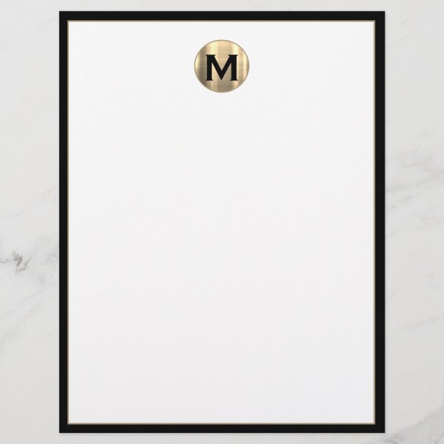 Personalised Luxury Monogram Initial Letterhead (Front)