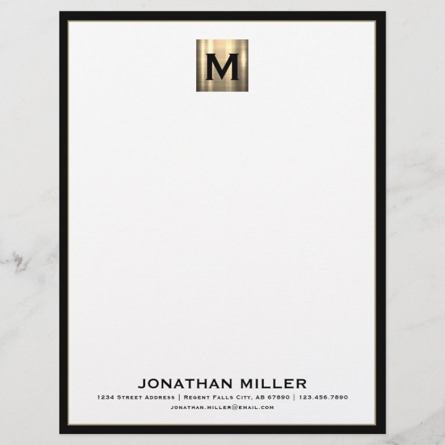  Personalised Luxury Monogram Letterhead (Front)